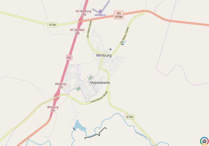 Map location of Winburg